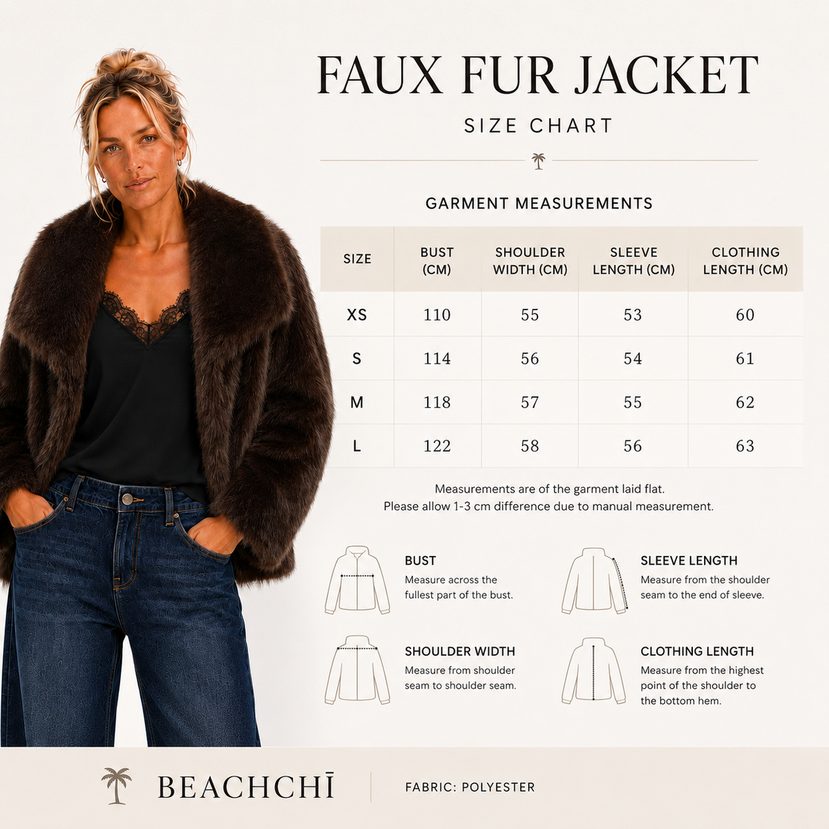 Women's Luxe Faux Fur Jacket with Oversized Lapel
