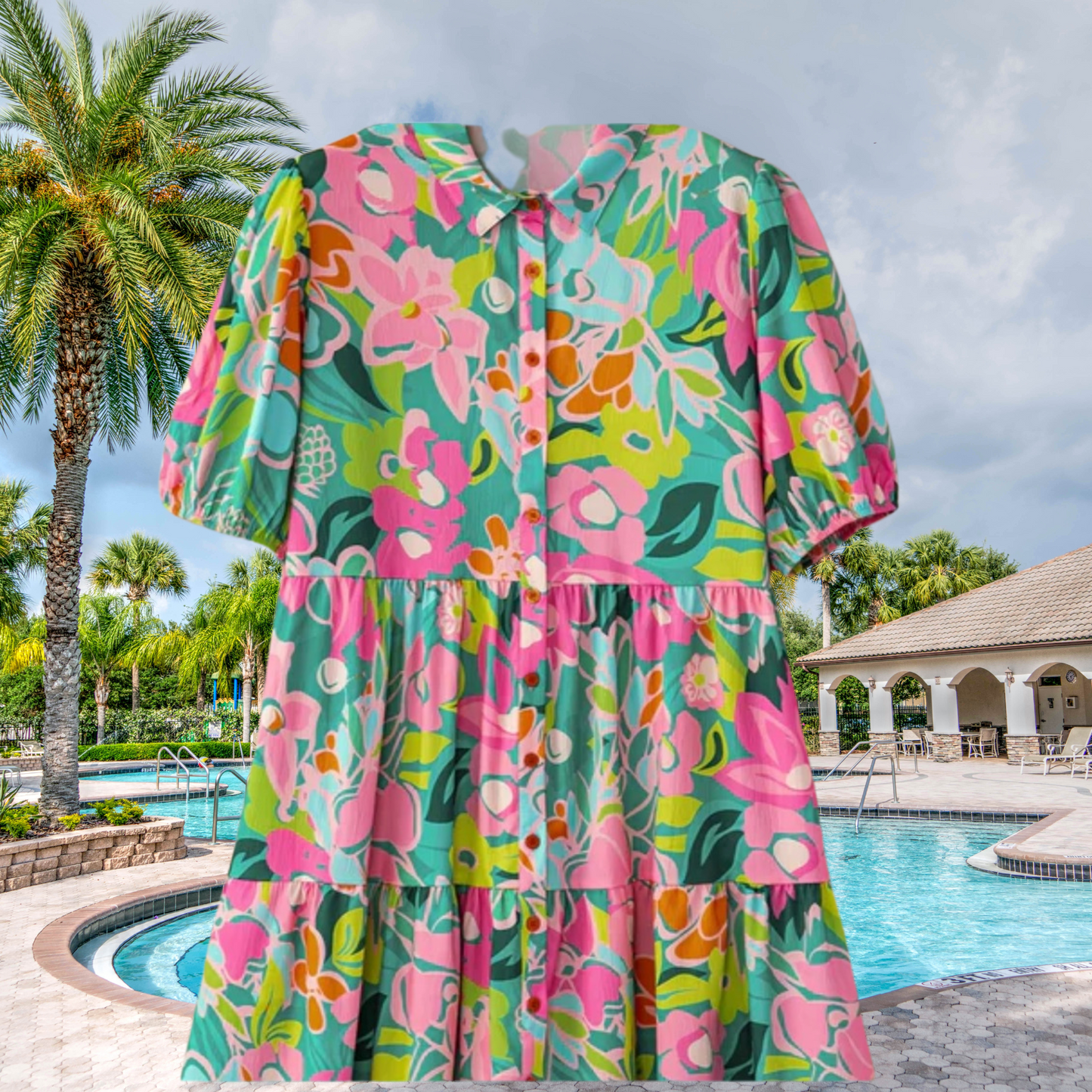 Beachchi Sundress, Charming Mini Sundress. Floral Sundress, Women's Sundress, Floral Mini Dress, Vacation Sundress, Beach Mini Dress, Beachchi Sundress, Floral Puff Sleeve Mini Dress
