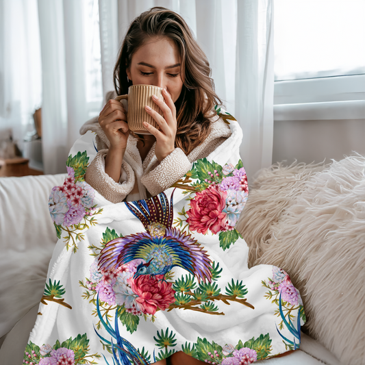 Floral Velveteen Blanket, 3 Sizes, Bedding, Cozy Throw  Blanket, Home Décor, Soft Plush Blanket, Coastal Décor, Warm Coverup, Beachchi Blanket